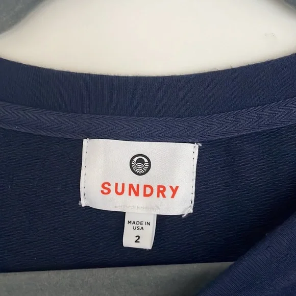 SUNDRY Heart Drapey Sweatshirt - Picture 6 of 7